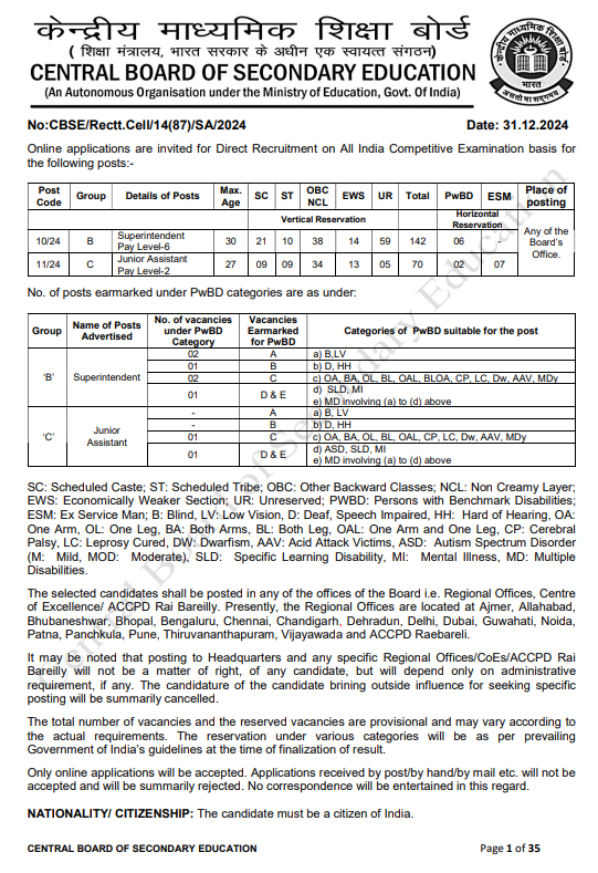 CBSE Assistant Bharti